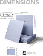 Fluxynara Large Felt Bulletin Board 36" x 24" Cork Board Alternative-6 Pack with 40 Safe Removable Adhesive Tabs, Cork Boards for Walls Cork Board for Home Office Classroom Pin Board - Soft Periwinkle