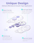 Four Candies White Correction Tape, 39.4 Feet, 12 Pack Easy to Use Applicator for Instant Corrections, Tear-Resistant, Smooth & Quick-Drying Tape for Office & School Supplies