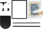 ONCEMORE Sign Holder, 8.5 x 11 Inch Sign Stand with Adjustable Height Snap Open, Reusable Sign Stands for Display Advertising Business Signage, Vertical and Horizontal Two View Modes (Black, 6 Pack)