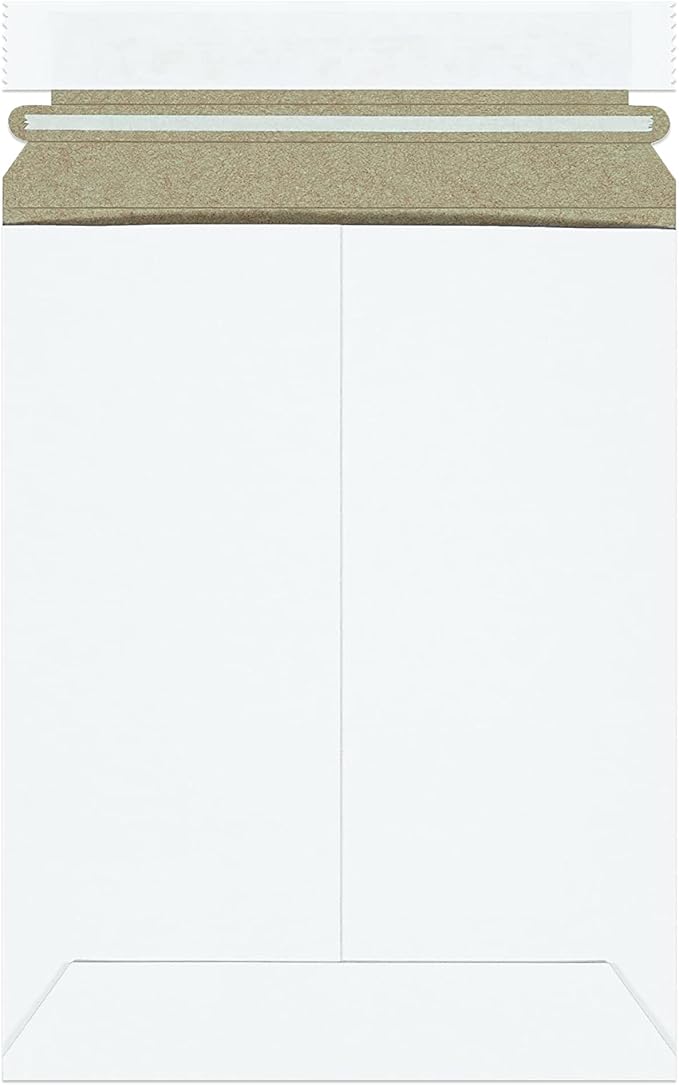 BOX USA StayFlat Envelope 7"L x 9"W 100-Pack for Keeping Photos, Documents & Artwork Protected During Mailing and Shipping