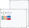 H-Qprobd 3' x 2' Whiteboard Dry Erase White Board for Wall 36x24 (2pcs) Magnetic Boards for Office Classroom & Home, Small Wall Whiteboard Including 6 Markers, 20 Magnets, 2 Erasers