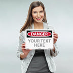 Custom OSHA Style Danger Sign 10" x 14" Aluminum Sign, Customizable "Your Text Here", by AccuformNMC Made in USA