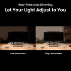 BenQ ScreenBar Pro LED Monitor Light Bar (Black) - Ultrawide Lighting, Motion Sensor, Adjustable Brightness/Color Temperature, Eye-Care USB-C Monitor lamp, No Glare, Curved Monitors, Monitor accessory