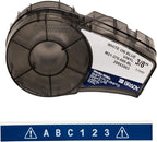 Brady Authentic (M21-375-595-BL) All-Weather Vinyl Label for Indoor/Outdoor ID, Lab and Equipment Labeling, White on Blue- For M210, M210-LAB, M211, BMP21-PLUS and BMP21-LAB Printers, .375" W, 21' L