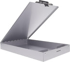 Saunders Metal Clipboard with Storage, Silver Single Layer Nursing Clipboard Folio, Letter Size Paper Organizer, Steel Clip with Self Locking Latch, Form Holder for Office, School & Work - Made in USA