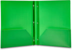 Amazon Basics Heavy Duty Colorful Plastic Folders with 2 Pockets for Letter Size Paper, Pack of 12, Assorted Colors