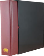 Ursae Minoris Estate Library Deluxe 4 Q-Ring Large Format Binder for Up to 1200 Sports/Trading Cards - Burgundy with Black Slipcase