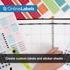 Sticker Paper, 10 Sheets, White Matte, 8.5" x 11" Full Sheet Label, Works with Inkjet and Laser Printer, Compatible with Electronic Cutting Machines, OL177WX, OnlineLabels