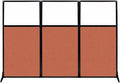 Versare Workstation Partition | Portable Wall Divider | Modern Office Cubicle | Free Standing Privacy Screen | Flexible Work Space | 99" x 70" W/Window, Papaya Fabric Panels
