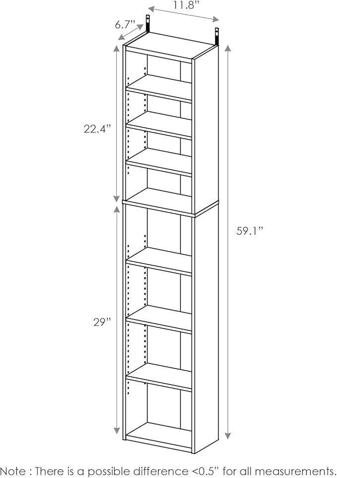 FURINNO Indo 8-Tier Media Tower, Espresso