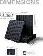 Fluxynara Large Felt Bulletin Board 36" x 24" Cork Board Alternative-6 Pack with 40 Safe Removable Adhesive Tabs, Cork Boards for Walls for Home Office Classroom Pin Board - Deep Charcoal Blue