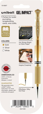 uniball Signo Gel Impact Pens, Bold Point (1.0mm), Assorted Metallic, 3 Pack