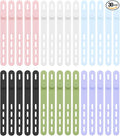 Donruby 24Pcs Silicone Cable Ties - Reusable & Washable with Locking Buckles, Adjustable Fastening Cable Management Straps, Multi-Purpose High Elasticity Cord Organizer (6 Colors)