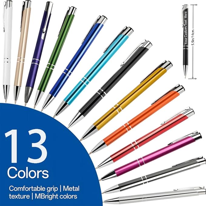 Yucold Customized ballpoint pens in bulk, personalized ballpoint pens with free engraving, for use in companies, enterprises, graduation anniversaries (Orange,39)