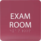 ADA CENTRAL SIGNS - 6" X6" Exam Room Sign - ADA Compliant Tactile Graphics Grade 2 Braille Text Acrylic Wall Signs - Educational Institution Directional Assistance Test Center Door Sign for Schools