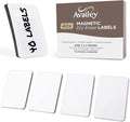Availey 40 Pieces (3 x 2) - White Magnetic Dry Erase Labels - Reusable Strips for Classroom Home Office Garage - Refrigerator Blank Writable Erasable Cards - Name Tags Students Locker Shelf