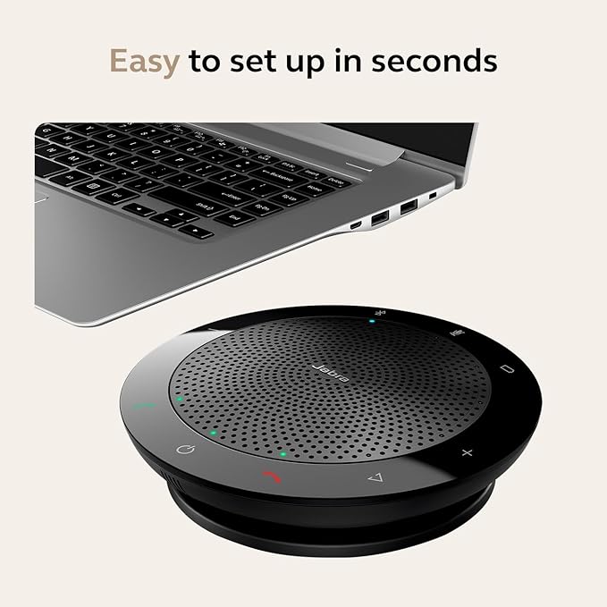 Jabra Speak 510 (2025 Edition) Portable, USB or Wireless Bluetooth Speaker Meetings and Calls with Crystal-Clear Sound, Works with Microsoft Teams, Black