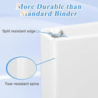 CIXILDTS 1-inch 3 Ring Binder Fit US Letter Size Paper, 1" Slant D Ring Binders, View Binder with 2 Pocekts, 12-Pack,White