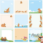 Lovarywow Capybara Sticky Notes Gifts - 9Pack Cute Sticky Notes 3x3 Funny Gifts for Capybara Lovers Cartoon Notepads Animals Post Pads for Women Men Office School Supplies 450 Sheets