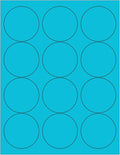 NextDayLabels - 8-1/2 x 11 Neon Color High Light Fluorescent Labels for Laser & Inkjet Printer (Blue Fluorescent, 2.5" Round - 12 Per Page | 300 Labels)