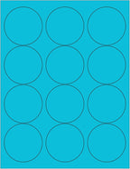 NextDayLabels - 8-1/2 x 11 Neon Color High Light Fluorescent Labels for Laser & Inkjet Printer (Blue Fluorescent, 2.5" Round - 12 Per Page | 300 Labels)