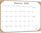 Desk Calendar 2026, January 2026 to June 2027, 18 Monthly Large Calendar 2026, 22" x 17" New Year Desktop Pad Calendar for Planning and Organizing In Your Family, School or Office - Apricot
