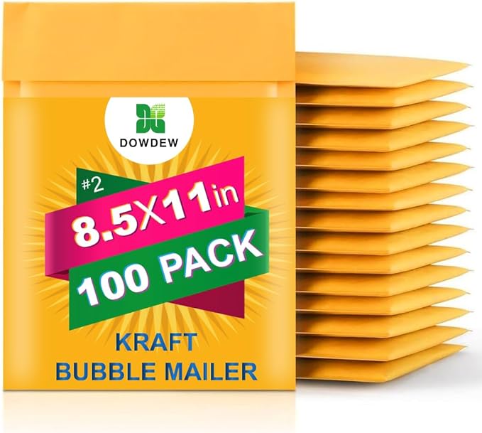 Kraft Bubble Mailers [100 Pack] Mailing Packing Envelopes #2 (8.5" x 11")