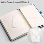 EMSHOI Dotted Notebook - 256 Pages A5 Dot Grid Journal Bullet Notebook with 120gsm Thick Dotted Paper,16 Perforated Pages, Hardcover Leather, Pen Holder, Inner Pocket, 5.75" x 8.38"-LightBlue