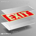 iSYFIX Exit Glow in the Dark Sign – 12 Pack 12x4 Inch – 40 mil Thick Polystyrene Plastic Sign, Laminated UV, Scratch & Fade Resistance, Waterproof, Indoor & Outdoor
