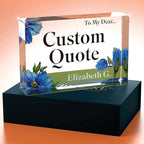Custom Acrylic Sign Personalized, Custom Desk Name Plate, 18 Styles, (4"x6"), With Gift Box, USA Made by Acryluxe. (Meconopsis)