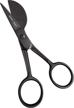 MAKER AND MARKET Small Embroidery 4.5 Inch Scissors Set of 2 Kit - Mini Double Bend Offset Duckbill and Double Bend Long Applique Needlepoint Blade with Pouch Sleeve (Black)