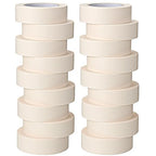Fainne 18 Rolls Masking Tape Bulk 1.41 Inch Beige Wide Thin White Color Painters Tape for Painting Home Office School Stationery, 1.41 Inches x 55 Yards