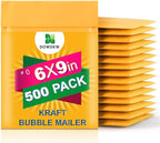 Kraft Bubble Mailers [500 Pack] Shipping Mailing Packing Padded Envelopes #0 (6" x 9")