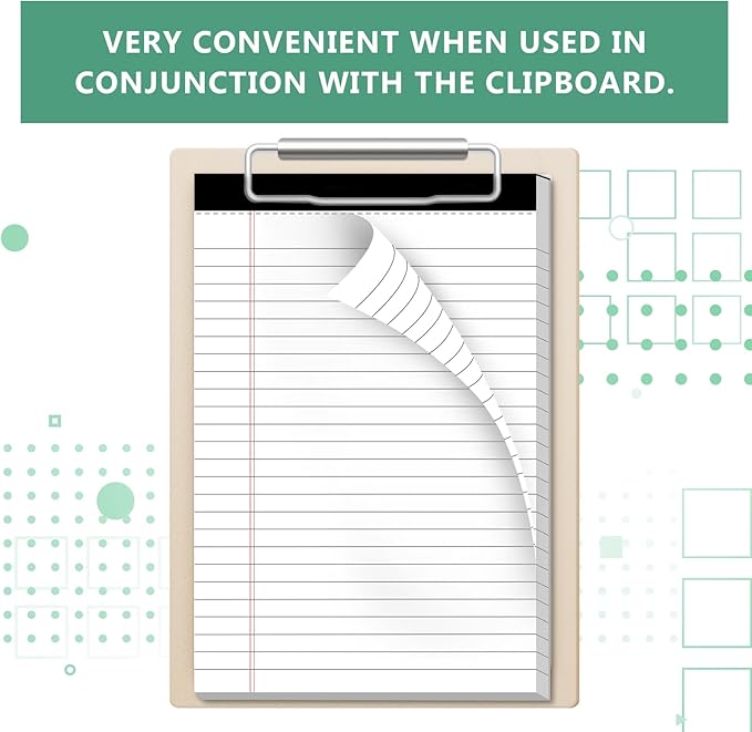 Legal Pads 5×8 Inch Notepad, 12 Pack Note Pads College Ruled Perforated Memo Pad for Work Study Daily Note Taking List, Lined Writing Pads Memo Refills Notepads for Office Home School, 30 Sheet/Pad
