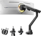 monTEK Single Monitor Arm with USB for 17-40 Inch Screens, Up to 24.25lbs, Heavy Duty Monitor Mount with VESA Mount, Full Motion Adjustment Monitor Stand C-Clamp/Grommet Base,MA1010UCBK