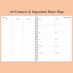 Daily Planner Undated - 8.5" x 11" To Do List Notebook Hourly Schedules, 150 Sheets/300 Pages Spiral Appointment Planner for Women and Men,PVC Hardcover, Inner Pocket, Elastic Closure, Rose Leaf