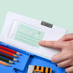 Ristpal Pop Up Multifunction Pencil Case, Cute Cartoon Pen Box Organizer Stationery with Calculators, Sharpener, Schedule, School Supplies, Best Birthday Gifts for Kids Teens (Blue)