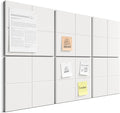 Bumusty Large Cork Board Alternative-36 x24 Felt Bulletin Board Tiles, with 30 Pushpins, 40 Adhesive Tabs, 6-Pack Slat Wall Paneling, Cork Boards for Office Push Pin Board Felt Board-Milky White