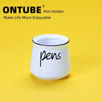 ONTUBE Porcelain Pens Holder Stand,Ceramic Pencils Holder (White)