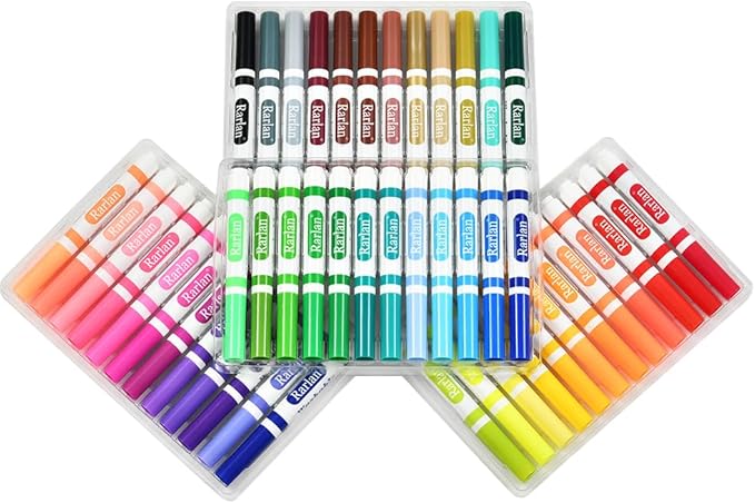 Rarlan Washable Markers Bulk, Markers for Kids, Bulk Pack, 48 Colors, 3 Boxes, 144 Count