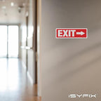 iSYFIX Exit Signs 12 Pack 12x4 Inch with Directional Right Arrows - Rust Free Aluminum, Laminated for UV, Weather, Scratch Resistance - Ideal for Offices, Schools, Theaters, Restaurants