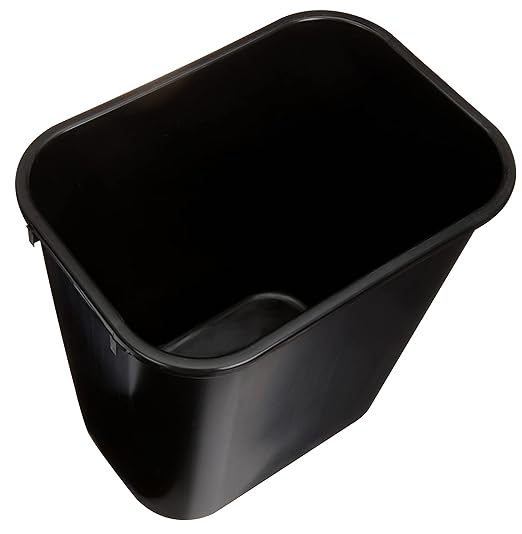 Amazon Basics Trash Can, Rectangular Commercial Office Wastebasket, 7 Gallon (Pack of 2), Black