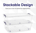 Superio Storage Bins with Lids, Clear Plastic Containers for Organizing, Stackable Totes, BPA Free, Odor Free, Organizer Boxes for Home, and Dorm (2 Pack, 42 Quart)