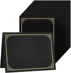 SUNEE Certificate Holders(Black, 60 Packs, New Pattern), Diploma Covers Gold Foil Border, for Letter Size 8.5x11 Certificates, Cardstock, Document Papers