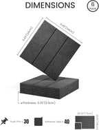 Fluxynara Felt Bulletin Board Tiles -28"x18" with 40 Adhesive Tabs, Cork Board Alternative for Office Decor, Push Pin Board Wall Organizer 6-Pack(Charcoal Gray)