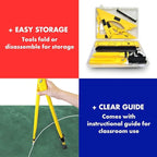 Helix - Magnetic Classroom Whiteboard Geometry 4 Piece Set - Compass - 2 Triangles - Ruler - Protractor