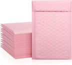 Metronic Bubble Mailers 6x10 Inch 25 Pack Usable Size 6x9" Waterproof Light Pink Bubble Mailers Cushioning Padded Envelopes for Packaging, Shipping, Small Business, Mailing, Bulk