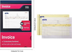 XKDOUS 2 Pack Invoice Book, 2-Part Carbonless, 5-9/16" x 8-7/16" Invoice Receipt Book for Small Business, 50 Sets per Book