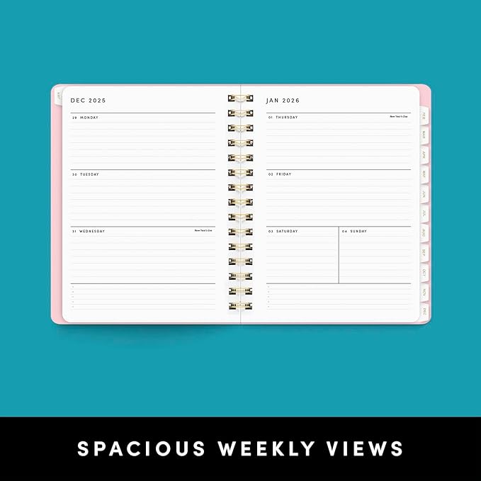 PAPERAGE 2026 Weekly & Monthly Planner, 12 Months (January 2026 - December 2026), 6.6 in x 8.1 in, Spiral Bound 2026 Planner with Weekly, Monthly & Yearly Views, Note Pages & Inner Pocket – Sage Green