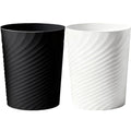 HOLTPHILI Small Bathroom Trash Can 1.8 Gallon Wastebasket Recycling Bin for Bedroom Office Kitchen, Black White, 2 Pack